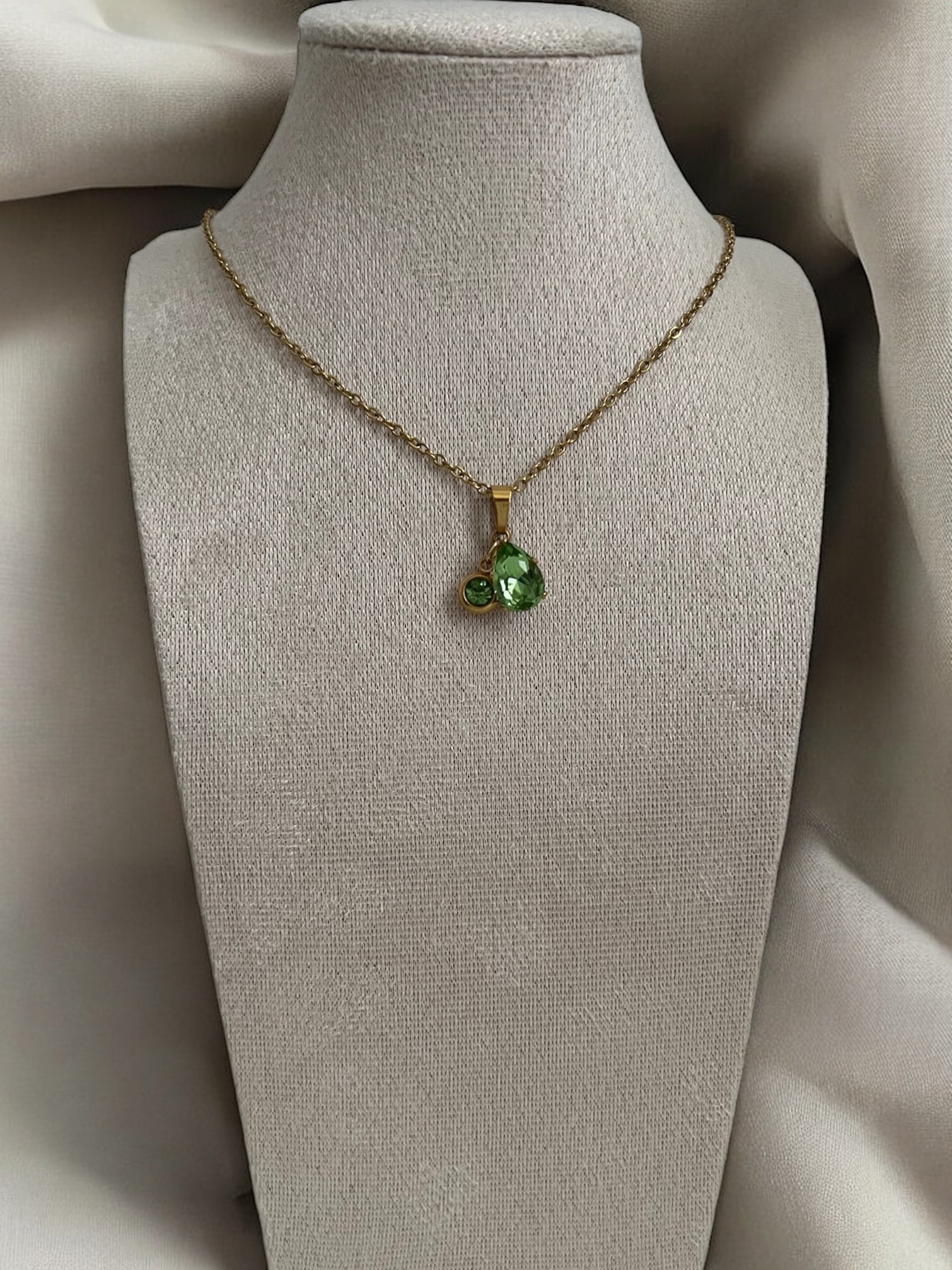 Necklace - Passion Drop Light Green