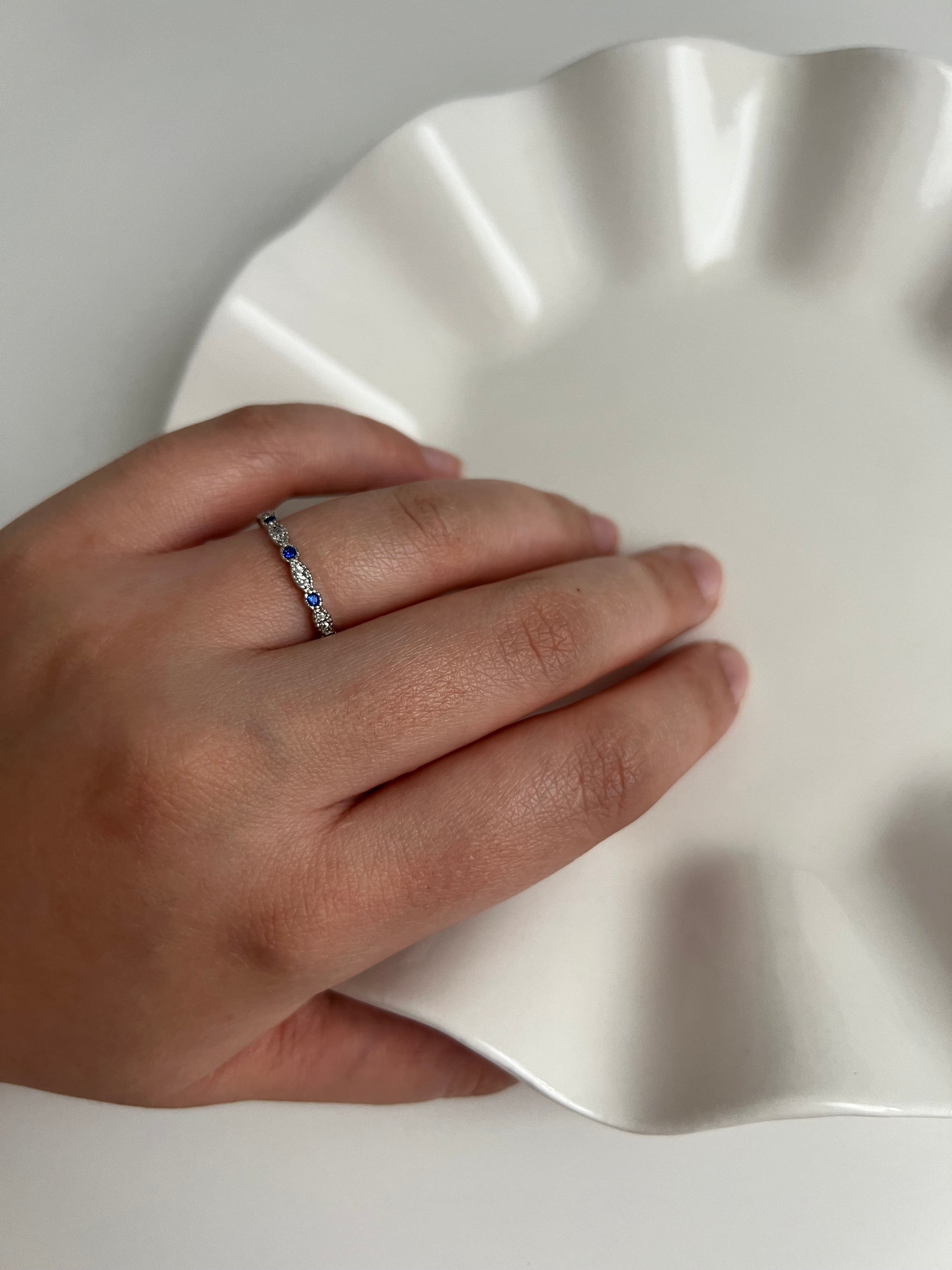 Ring - Sapphire Band - 925 Sterling Silver