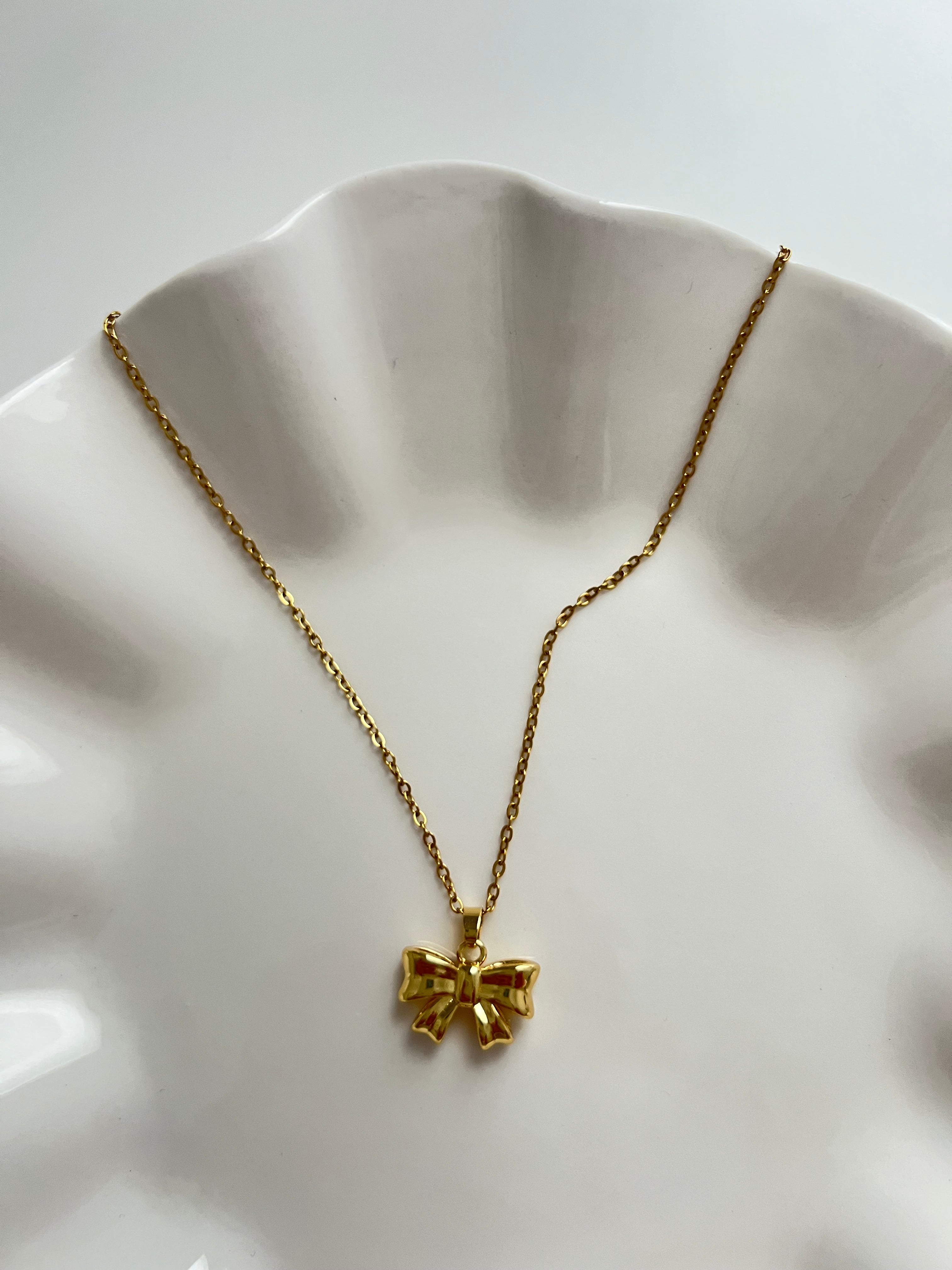 Necklace - Golden Bow