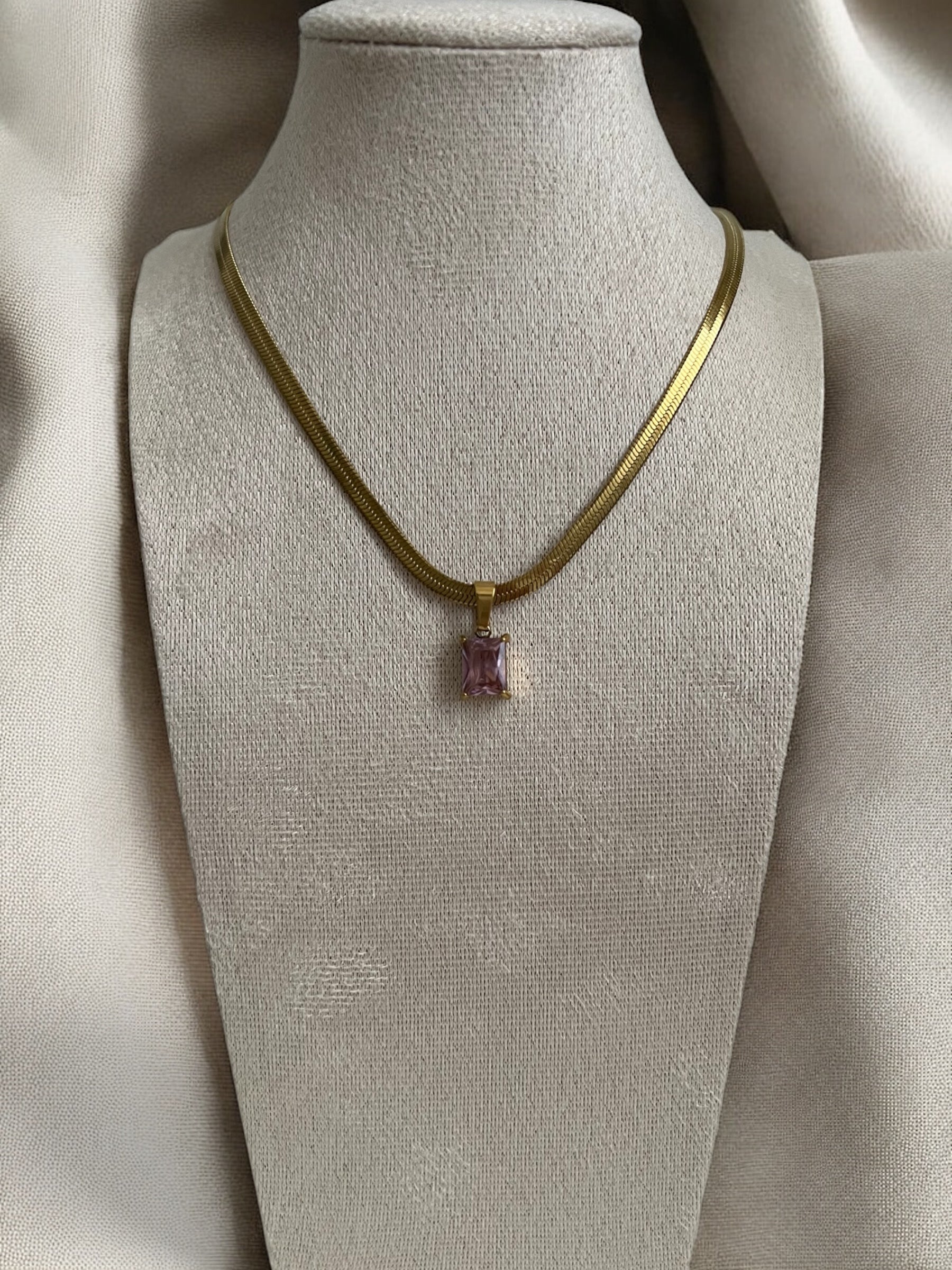 Necklace - Pink Serpent