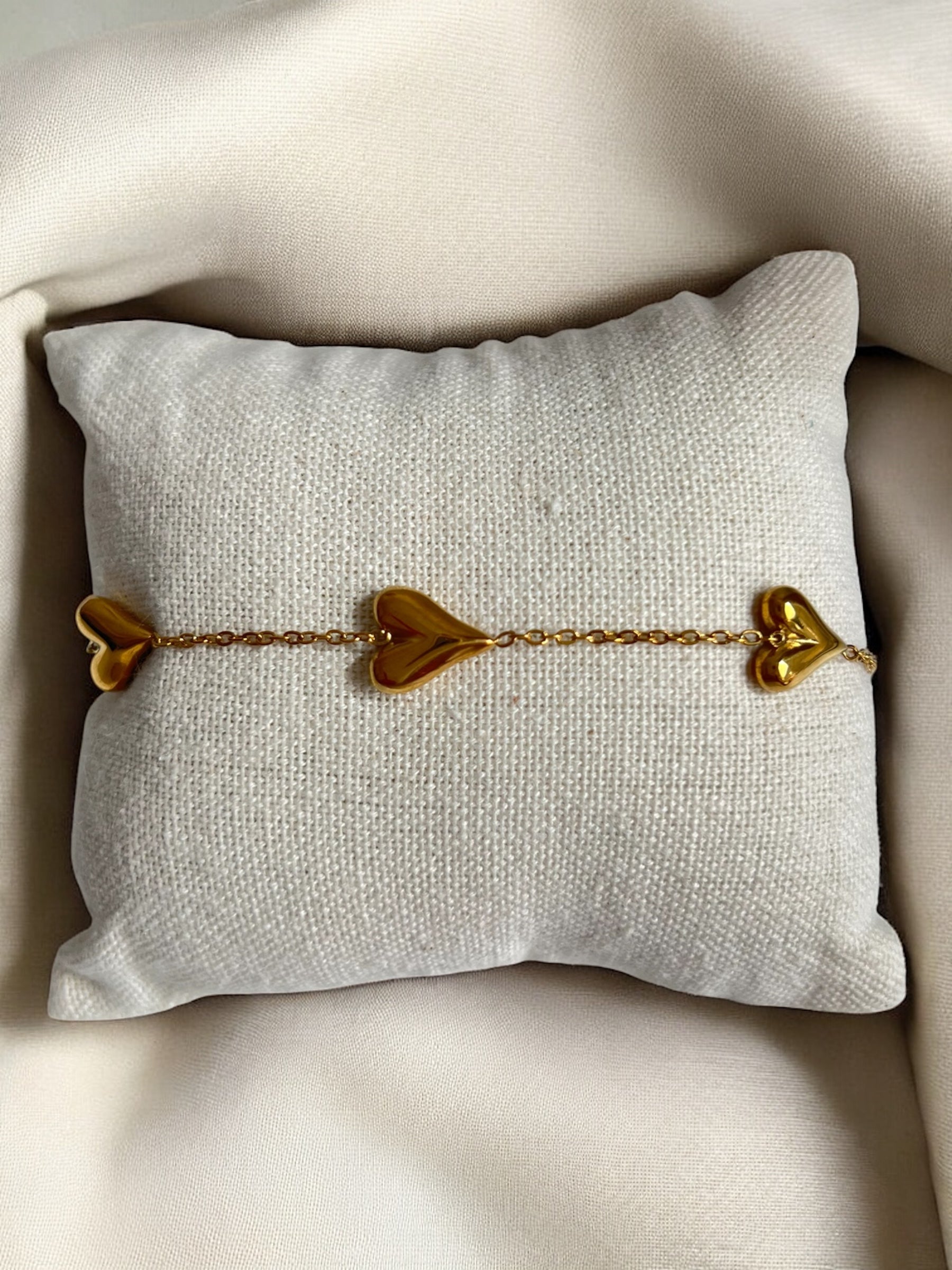 Bracelet - Heart Trio Gold