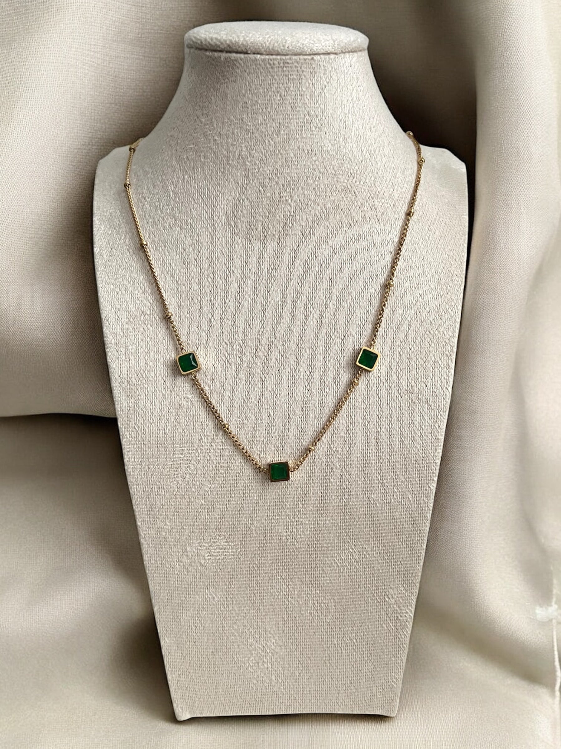 Necklace - Emerald Trio