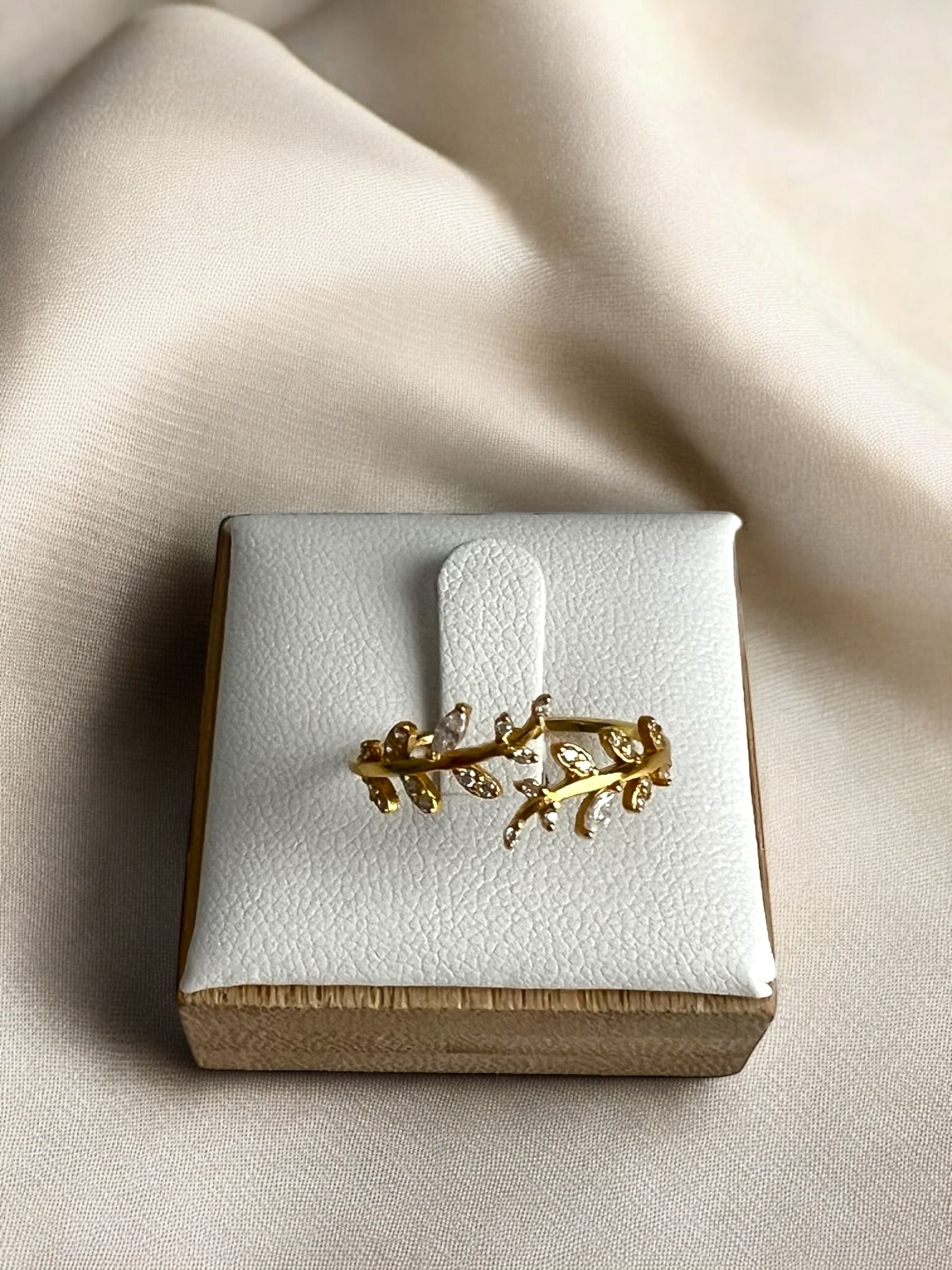 Ring - Leaf Gold - Sterling Silver 925