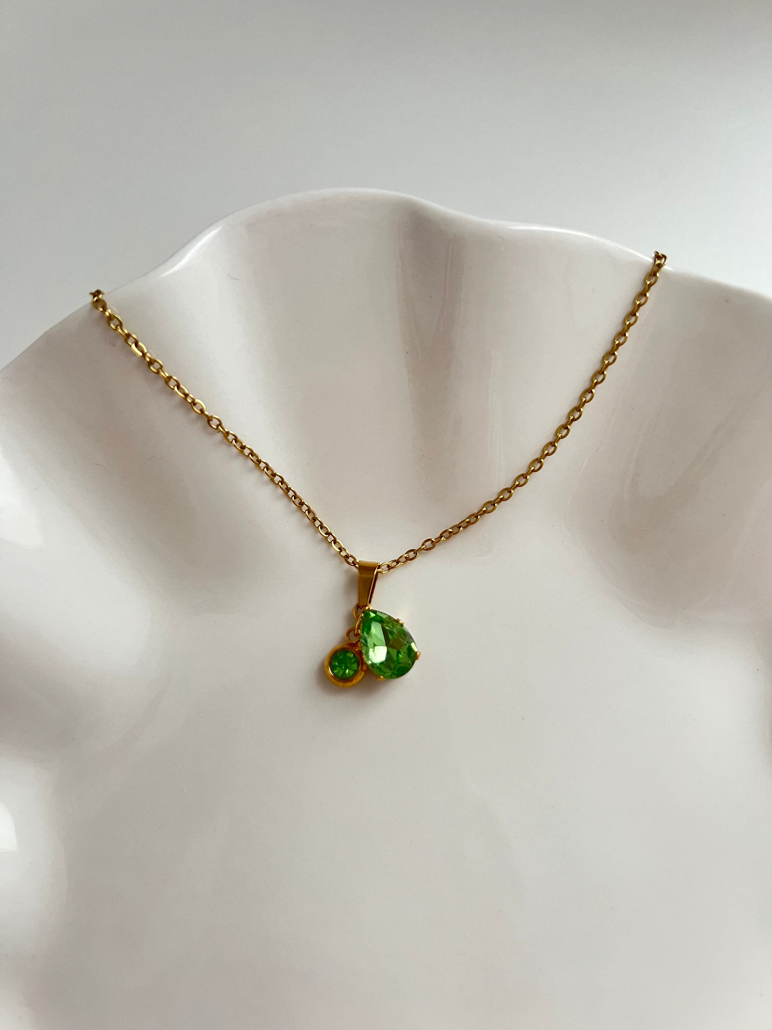 Necklace - Passion Drop Light Green