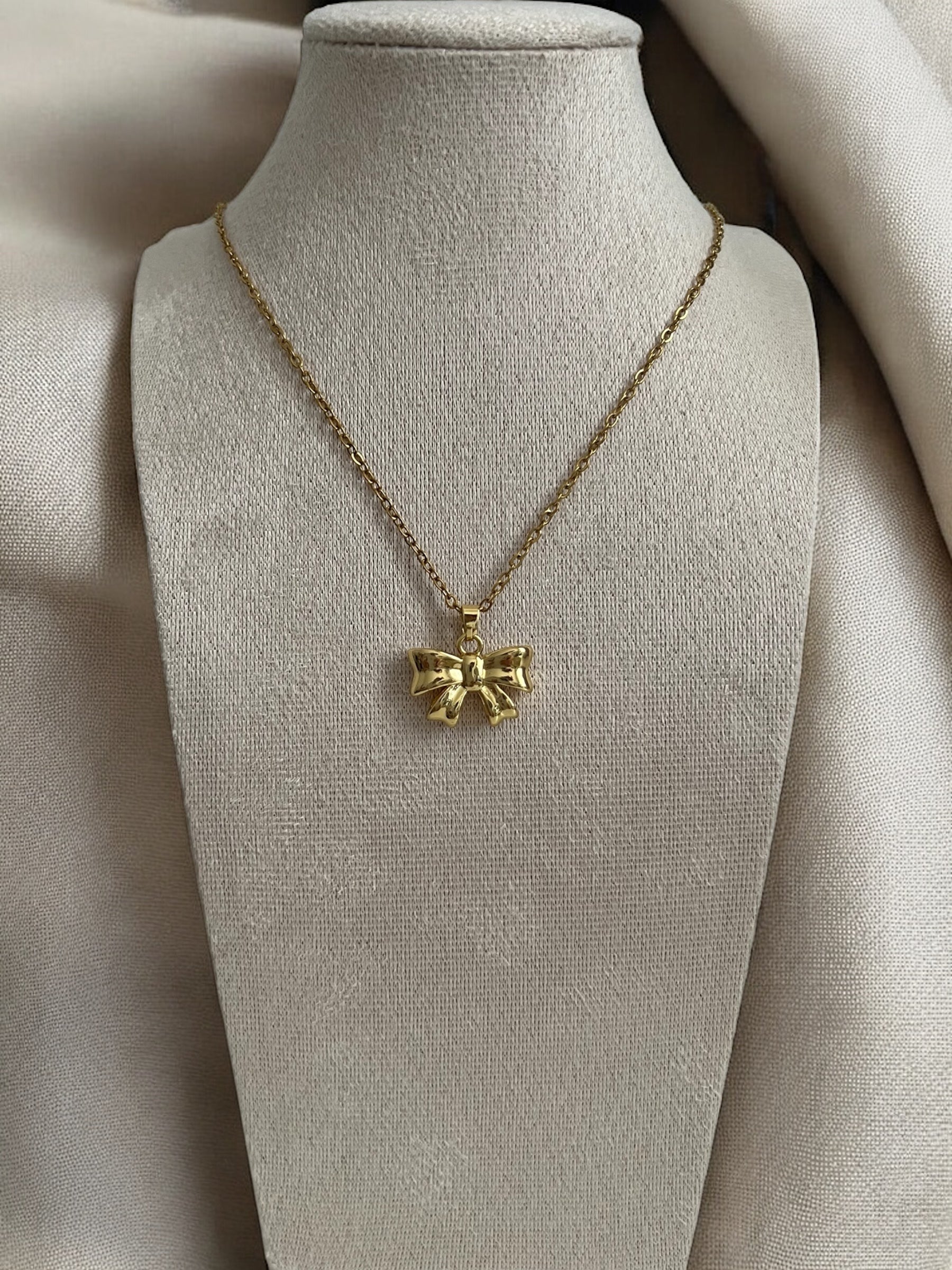 Necklace - Golden Bow