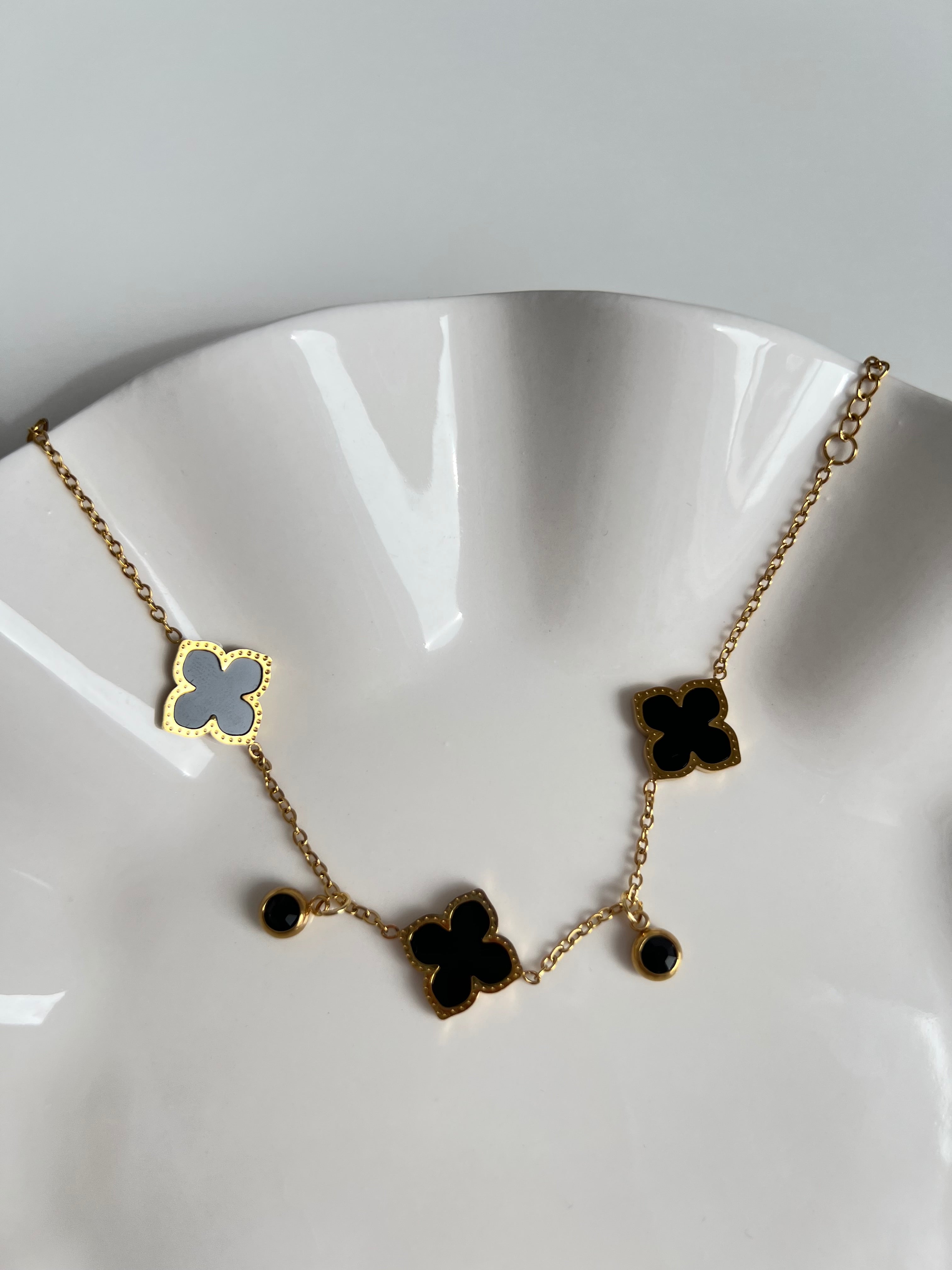 Bracelet - Clover Drop Black