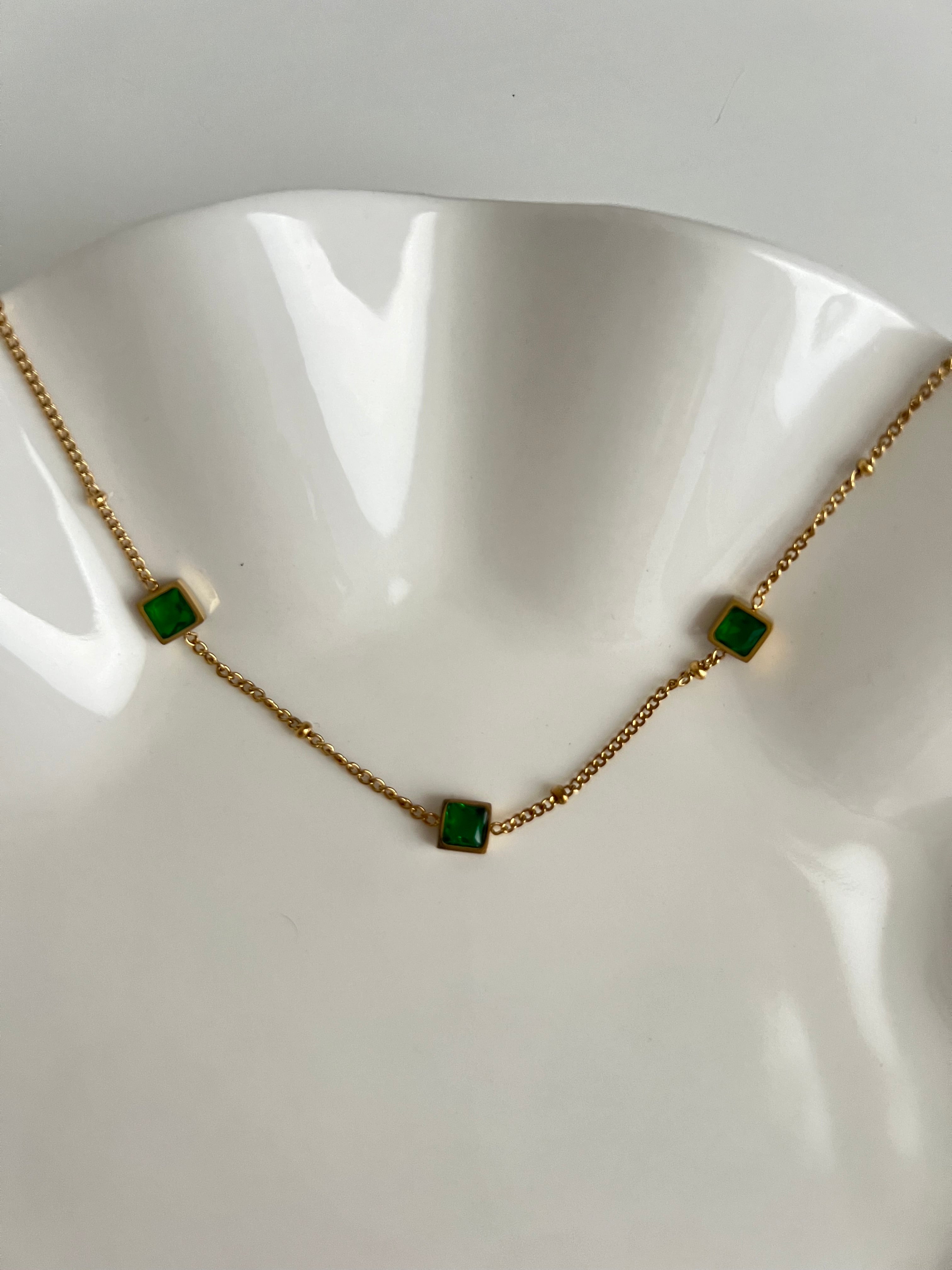 Necklace - Emerald Trio