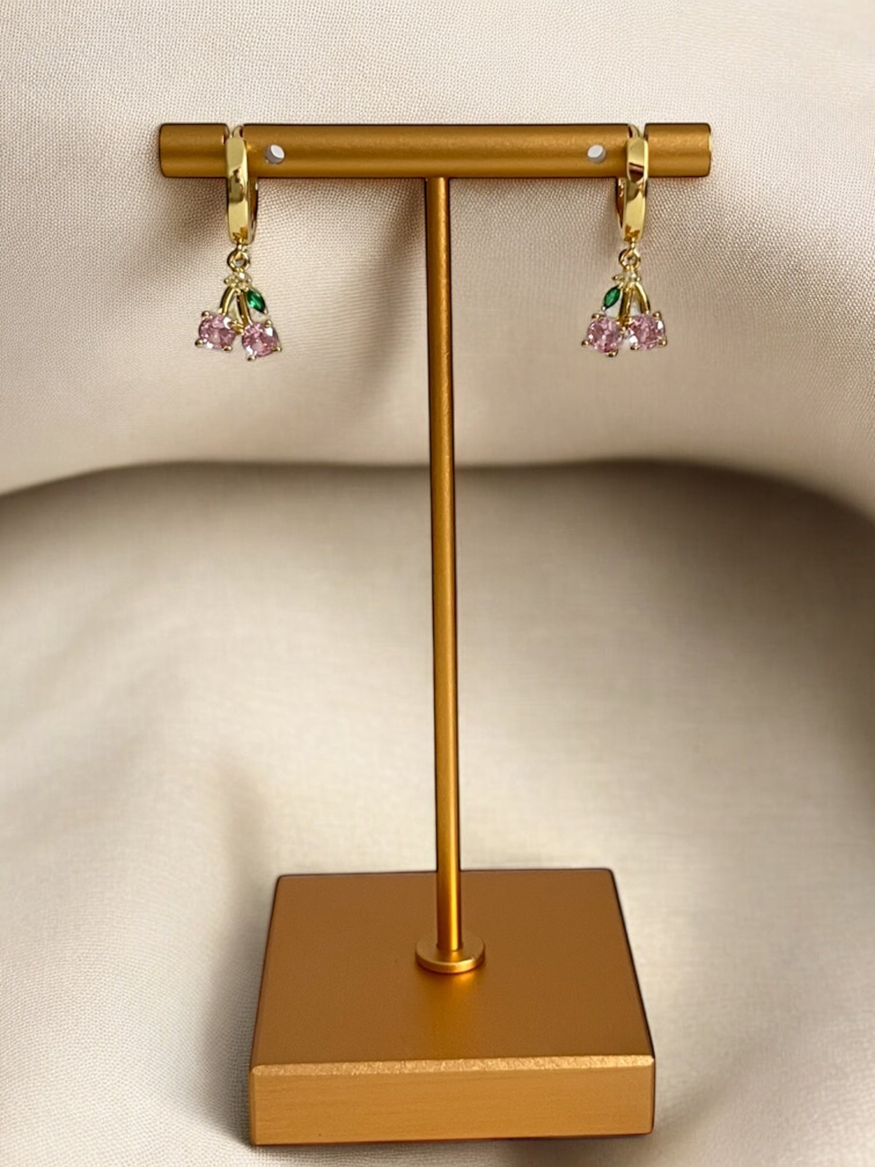 Earrings - Cherry Hoops