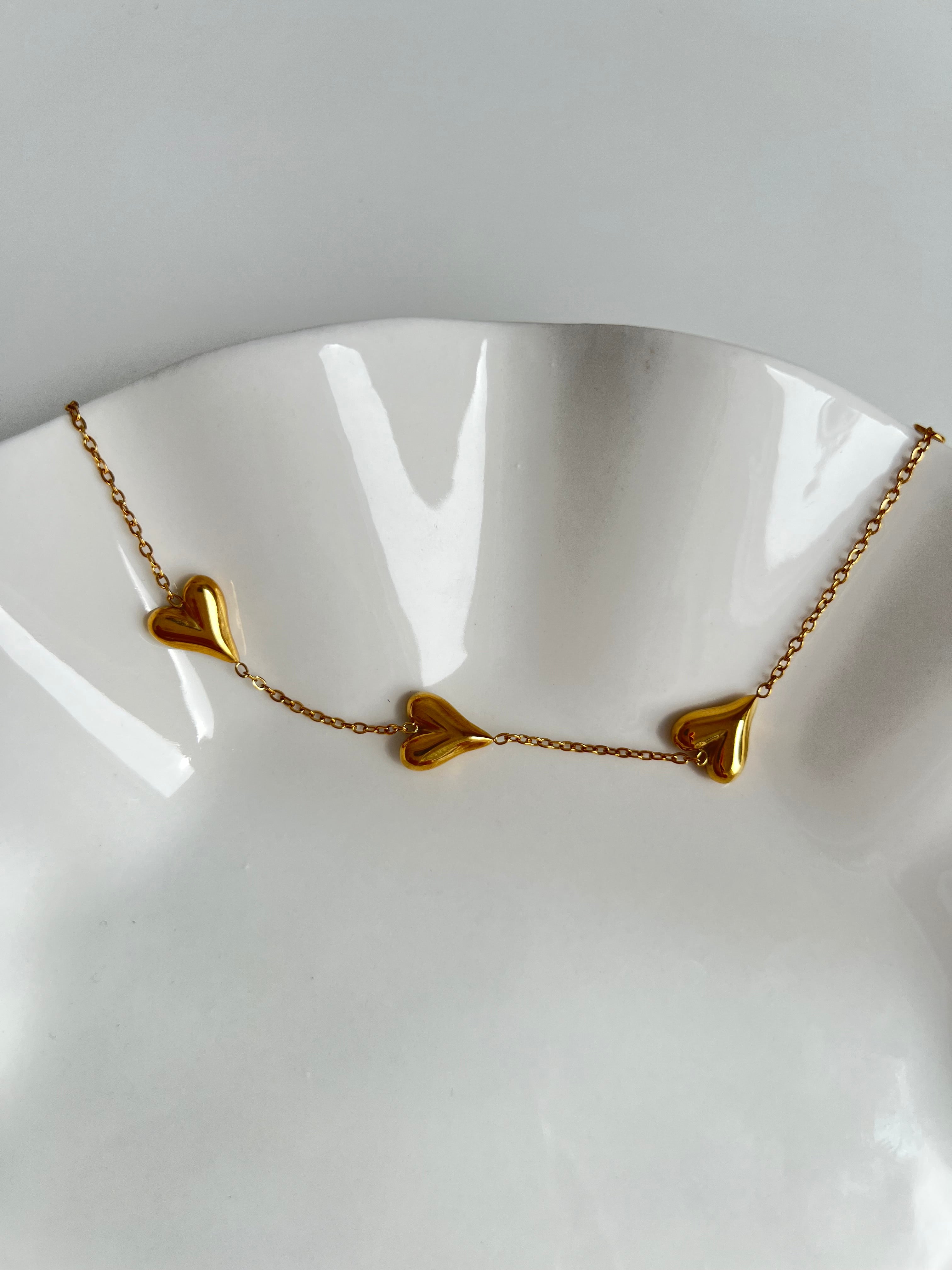 Bracelet - Heart Trio Gold